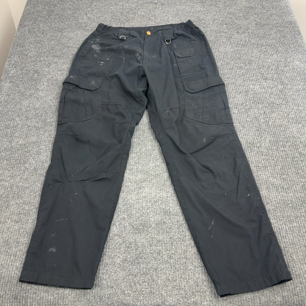 CQR Cargo Pants Mens 36 Black Polyester Cotton Ripstop Tactical Utility‎ Outdoor